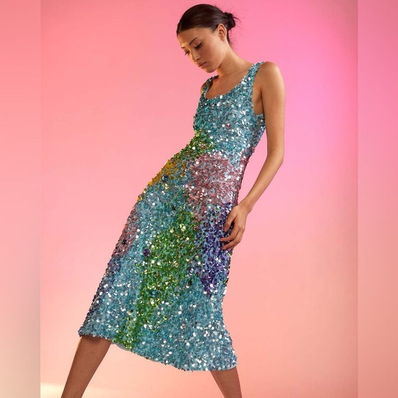New Cynthia Rowley Prism Sequin Dress - Picture 5 of 11
